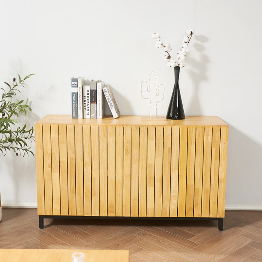 아트인 고무나무 원목 거실장 1200