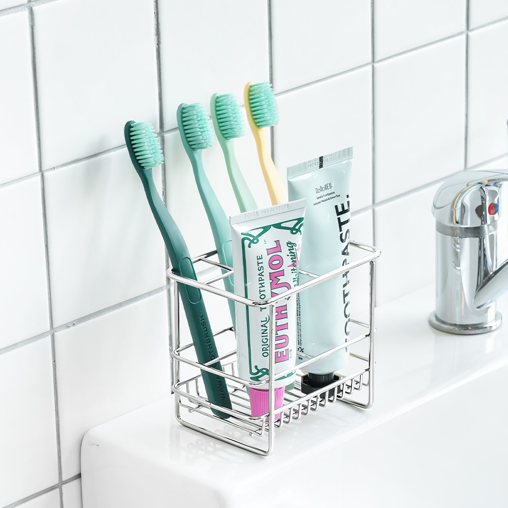 로긴 스텐 304 칫솔걸이 욕실 칫솔꽂이 면도기 치약 칫솔거치대 제품 이미지