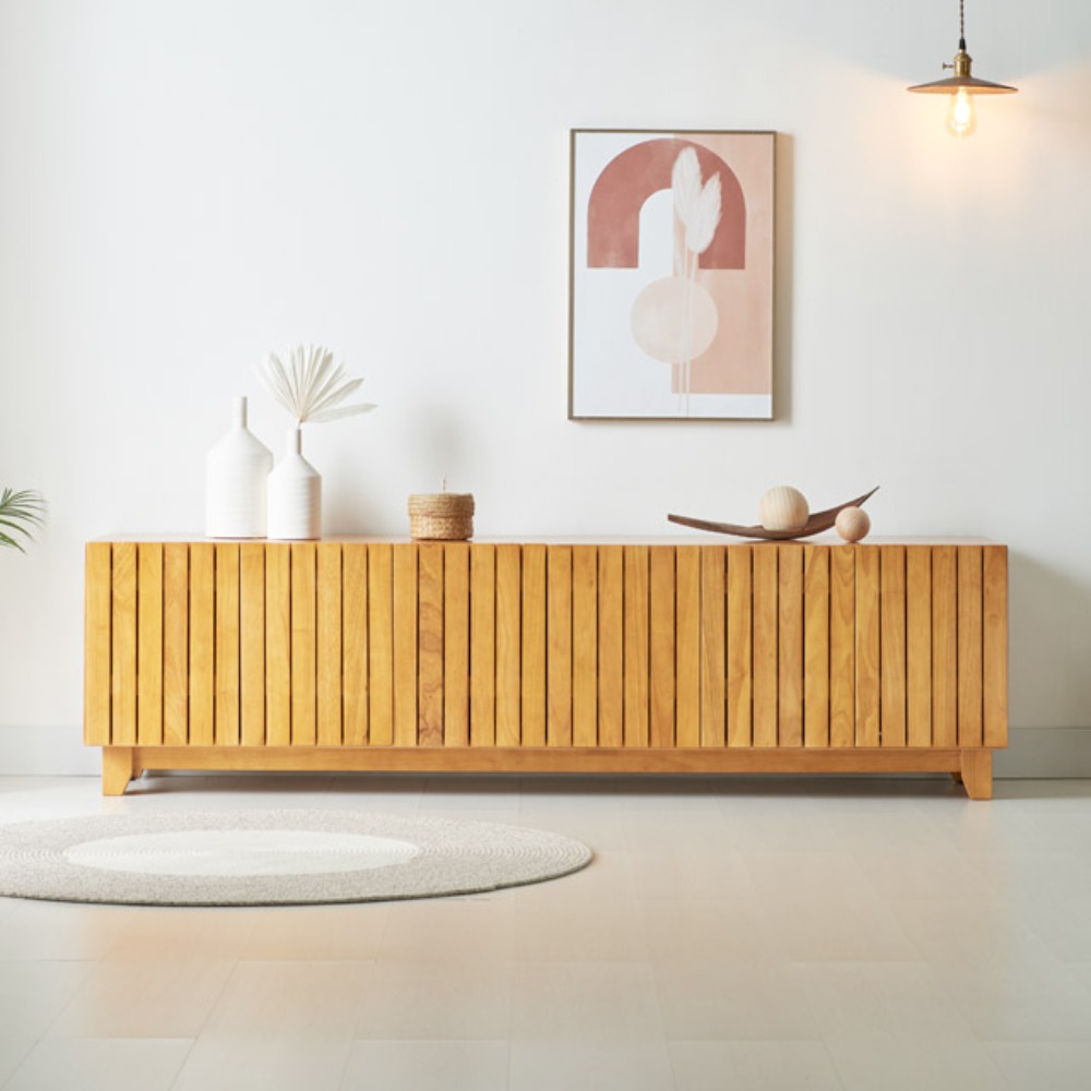 아트인 고무나무 원목 거실장1800