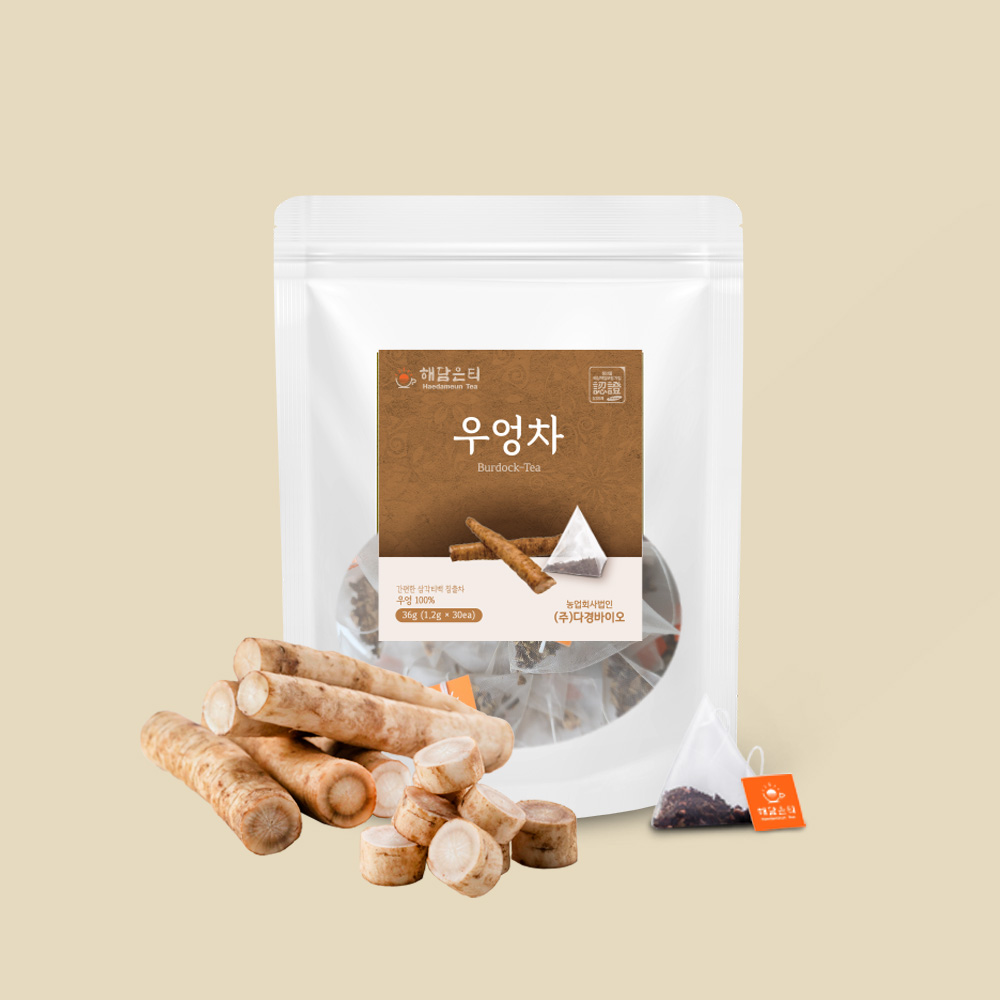 해담은티 국산 볶은 우엉차 생분해티백 1.2g x 30개입 - 상품 이미지