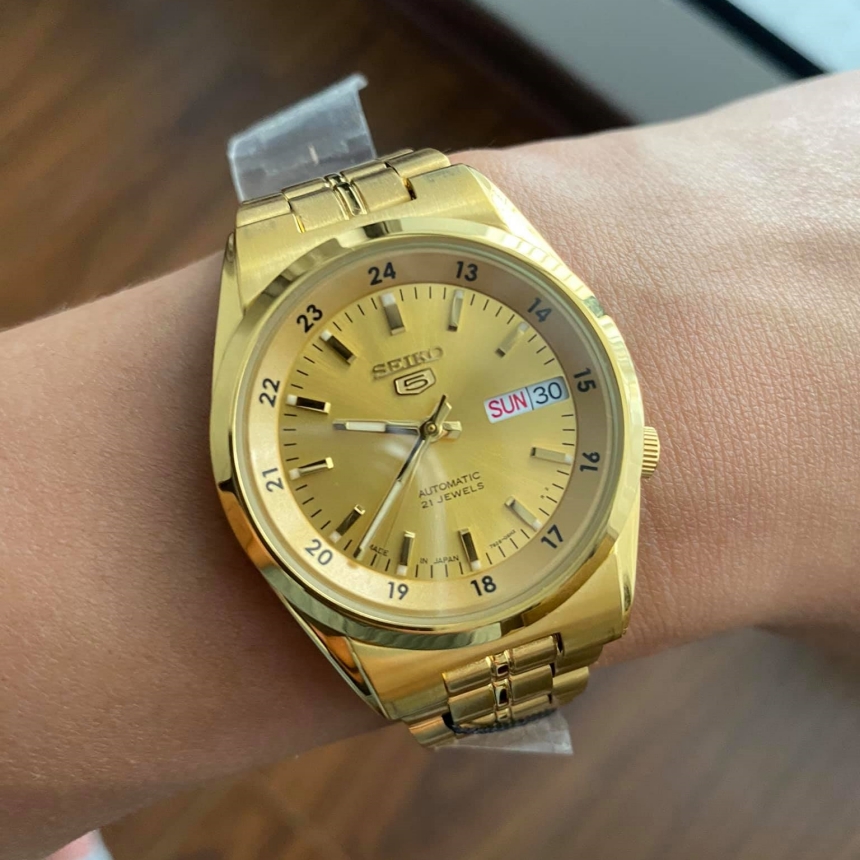 세이코 SEIKO 오토매틱 금장 SNK574J1 남자 손목 캐주얼 드레스 시계 - 상세 이미지 5