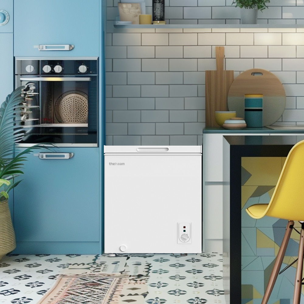 더함 미니 냉동고 스탠드형 급속 냉동 가정용 냉동고 상단 도어 화이트 소형 냉동고 66L