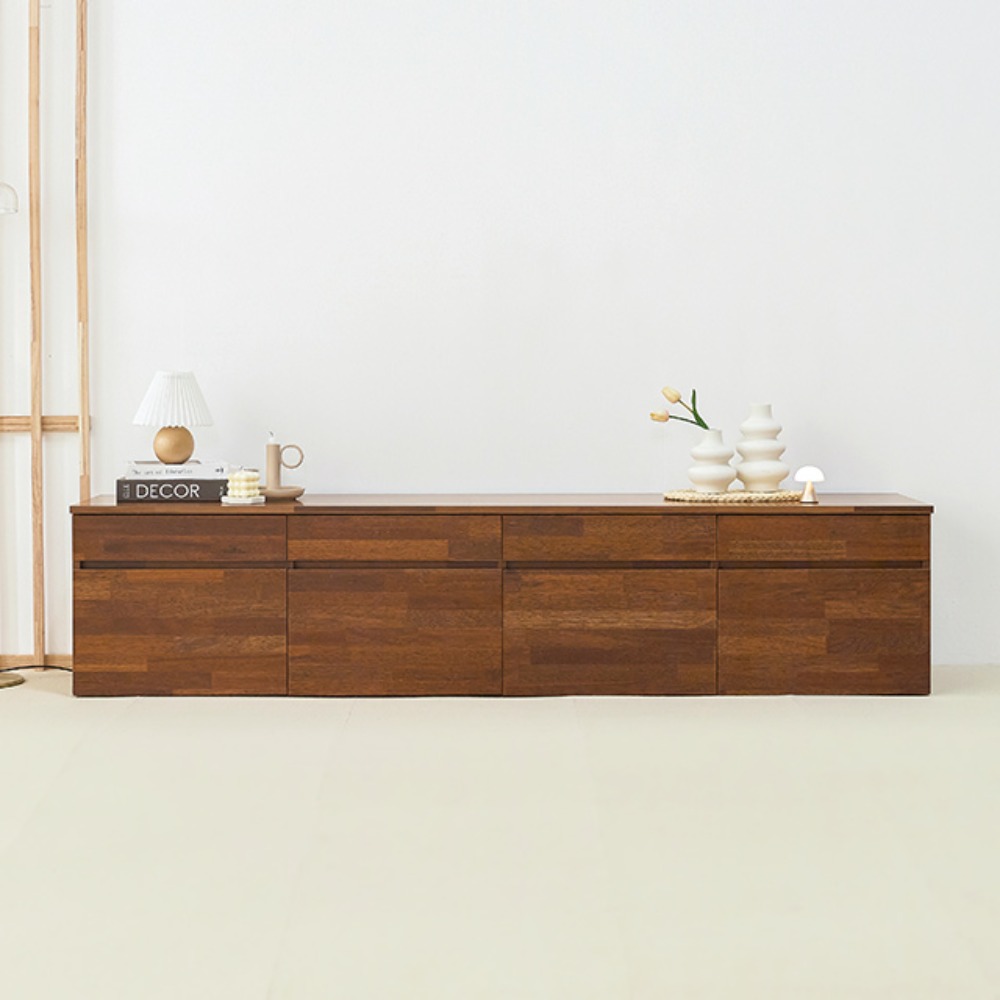 에셋 멀바우 원목 거실장 2000x445