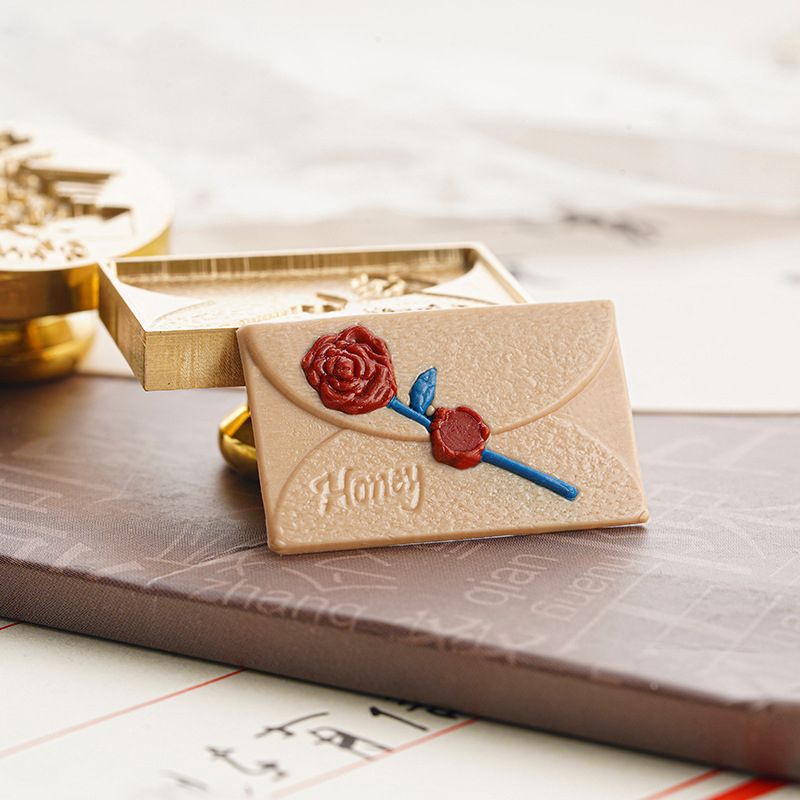 실링왁스 인장 스탬프 프리미엄 편지지 봉투 테마 편지 - honey