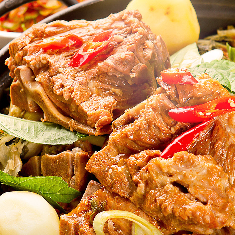 참도깨비 도국 감자탕1KG X3팩 +돌돌이 당면 우거지 뼈 해장국 국밥 캠핑음식 - 상세 이미지 2