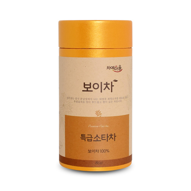 차예마을 보이차 특급 소타차 잎차 중국 운남성 숙차 80g, 1개 - 상품 이미지
