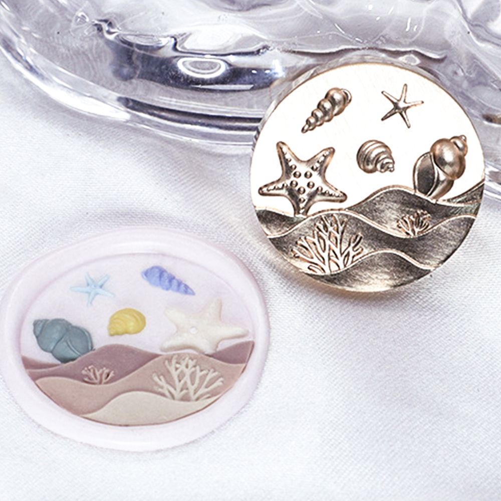 실링왁스 인장 스탬프 헤드 조개 테마 바다모래