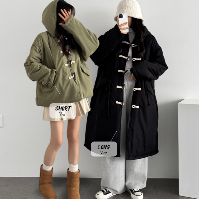 겨울 오버핏 숏 패딩 후드 점퍼 누빔 사파리 M65 카키 블랙 롱패딩 남녀공용 야상패딩