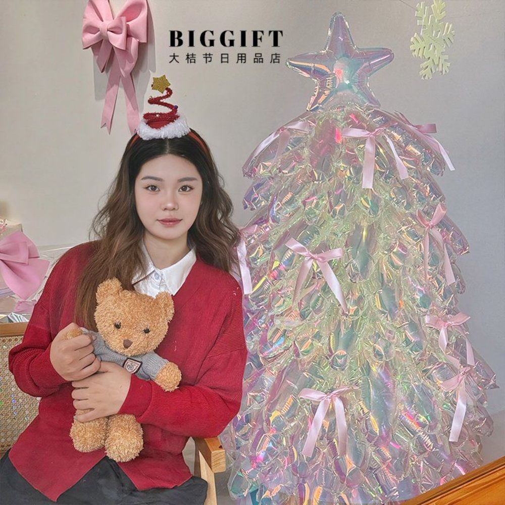 크리스마스 트리 크리스탈 에어 풍선 장식 소품 인테리어 - 상세 이미지 5