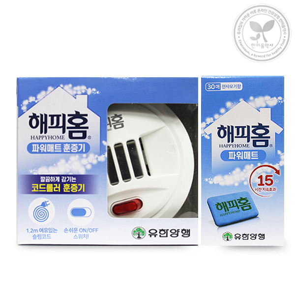 해피홈 파워매트 훈증기+파워매트 리필30매 코드롤러 : 원하트