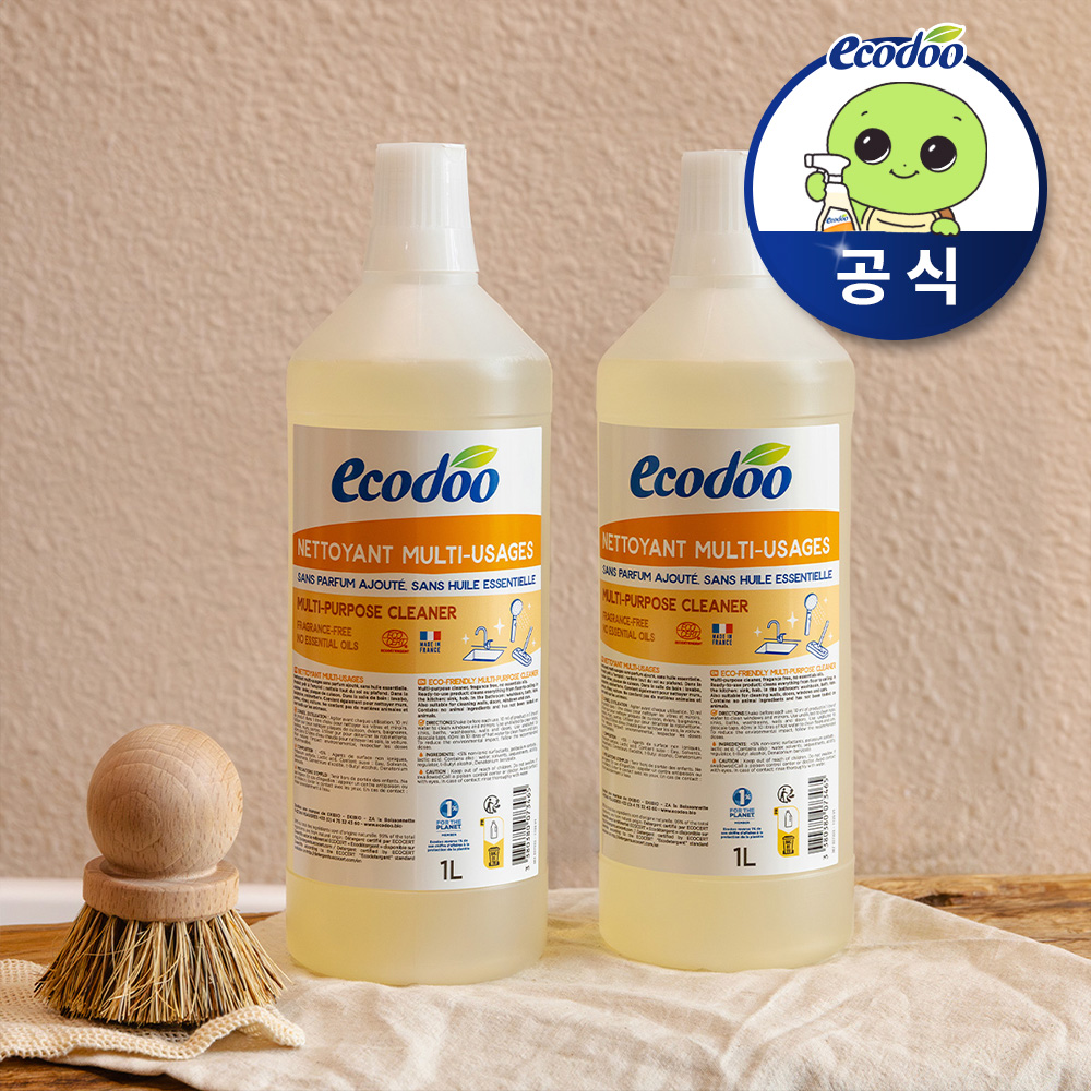 에코두 욕실세정제 아기 욕조 클리너 무향 1L, 2개