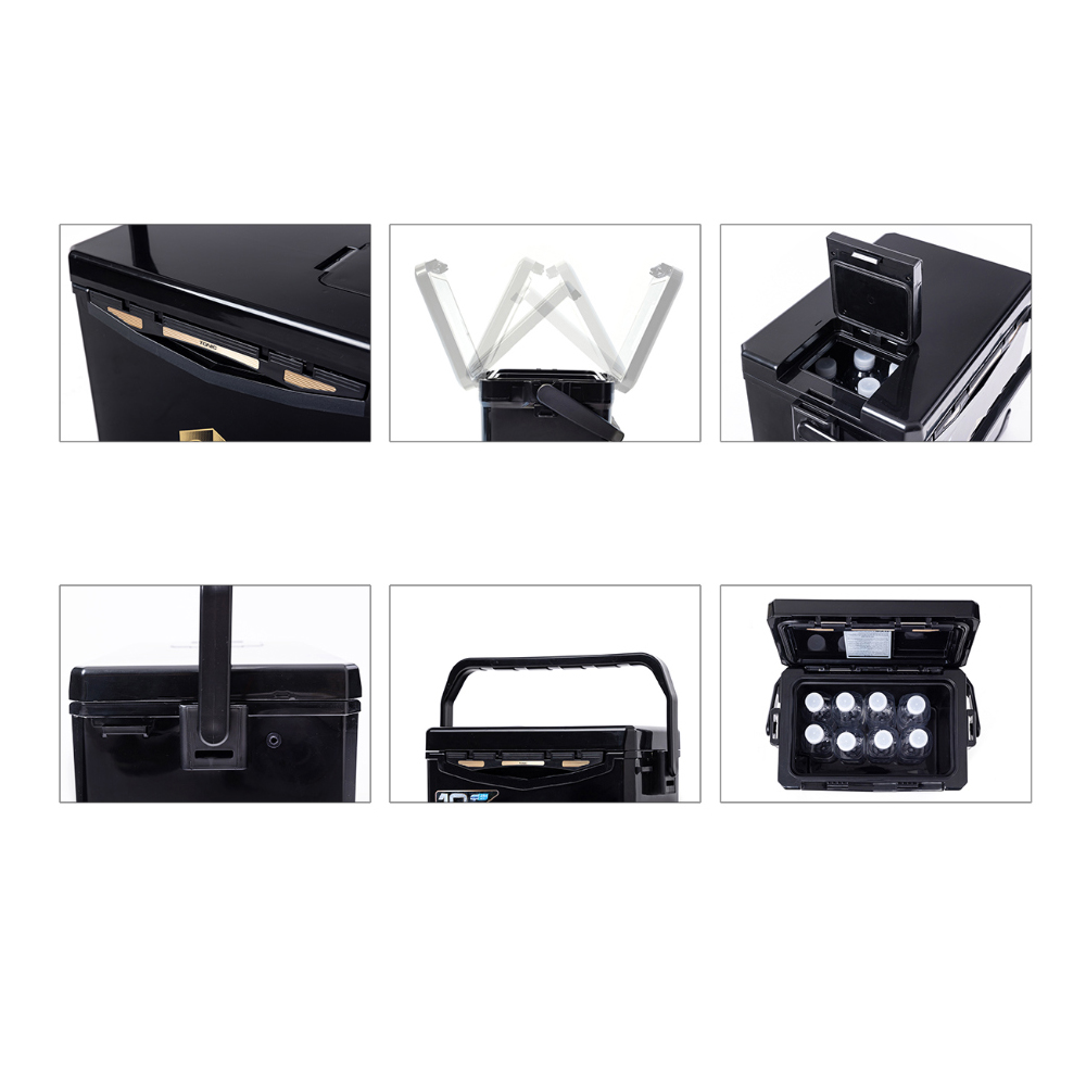 토닉 원터치 양면 개폐형 상단 보조 투입구 아이스박스 10L 소형 갈치 쿨러 캠핑용