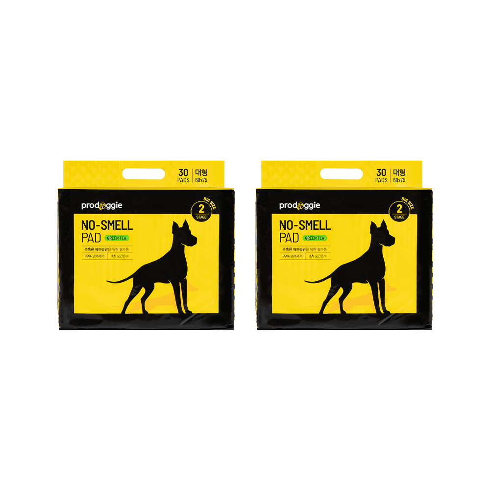 프로도기 강아지배변패드 노스멜패드 그린티향 대형, 30매입, 2개