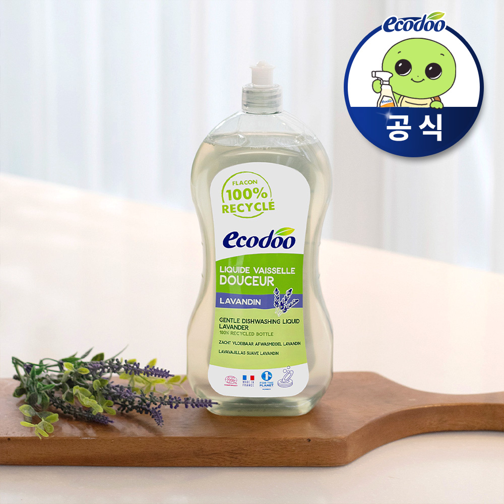 에코두 저자극 맨손 설거지 주방세제 라벤더 대용량 1L, 1개 - 상품 이미지