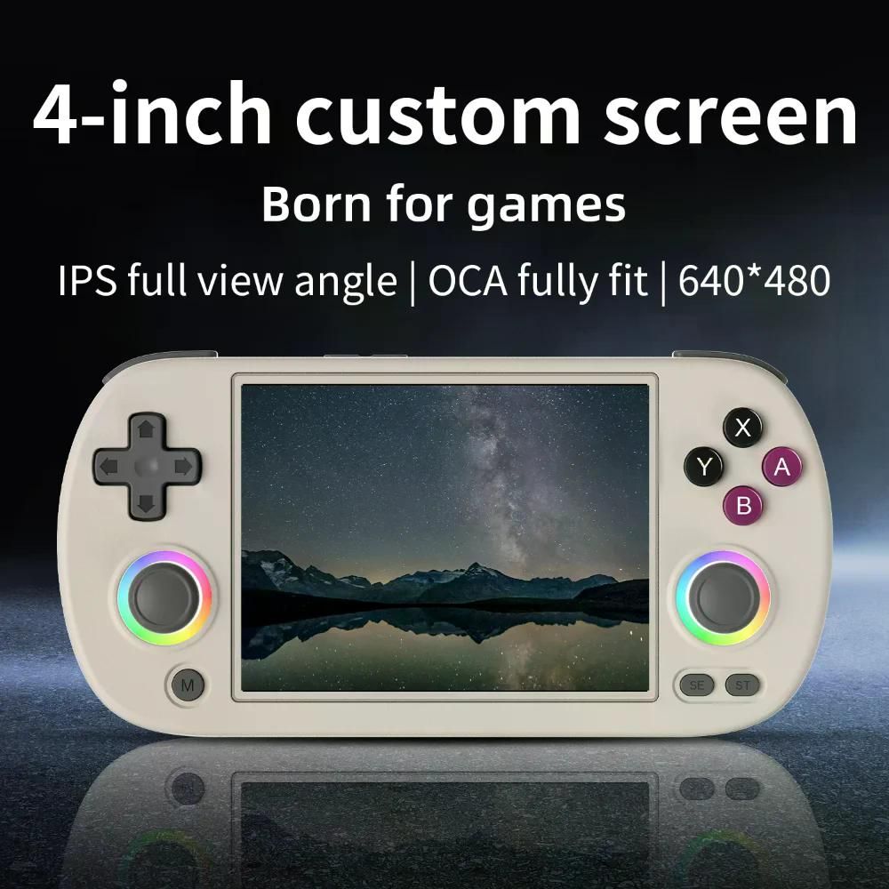 ANBERNIC 4.0 핸드헬드 게임 콘솔 RGB 라이트 내장 640 480 IPS 스크린 3200mAh 64 비트 시스템 5K + Black 64G(5K Games) - 상세 이미지 2