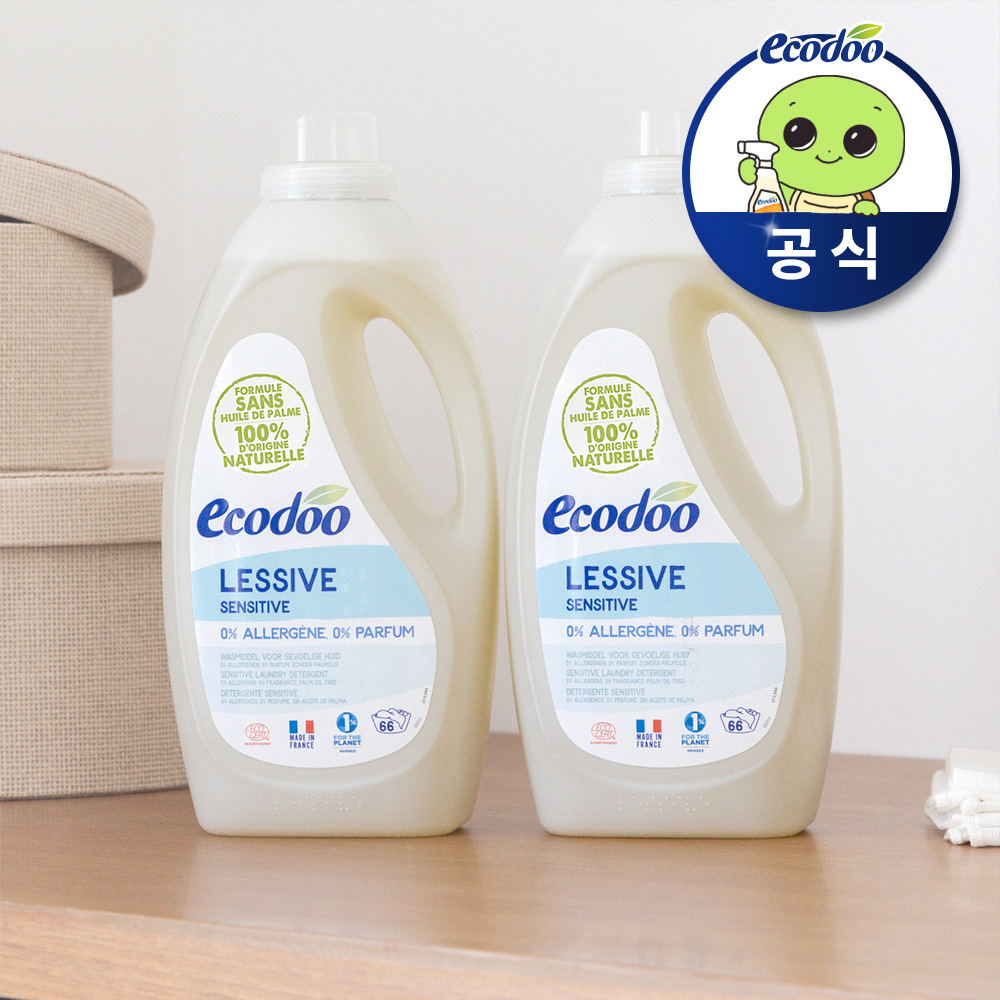 에코두 고농축 중성 세탁세제 대용량 액체 2L, 무향, 2개 제품 이미지