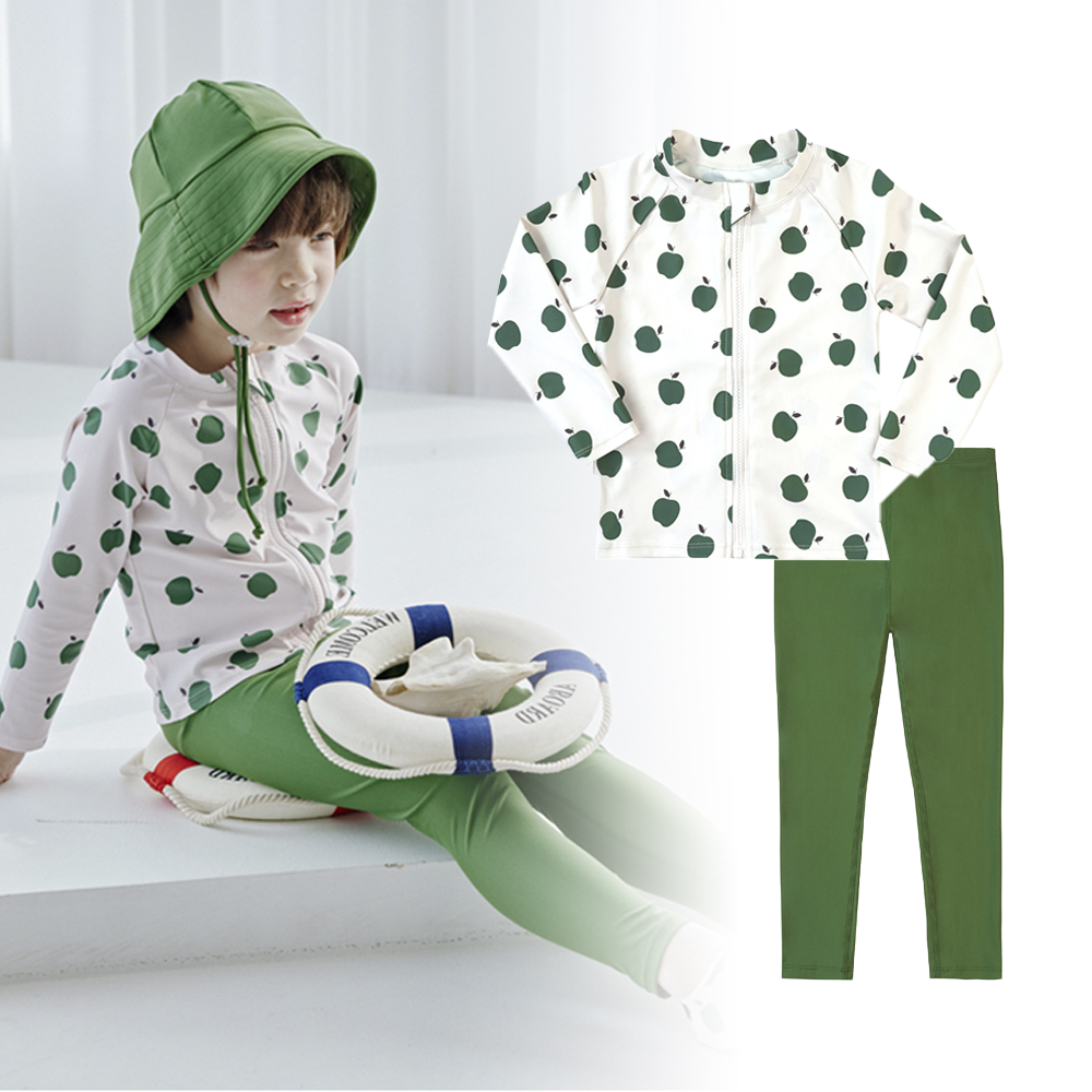 유아래쉬가드 키즈 수영복 집업 남아 아기 어린이 아동 키즈수영복 세트 애플상하그린