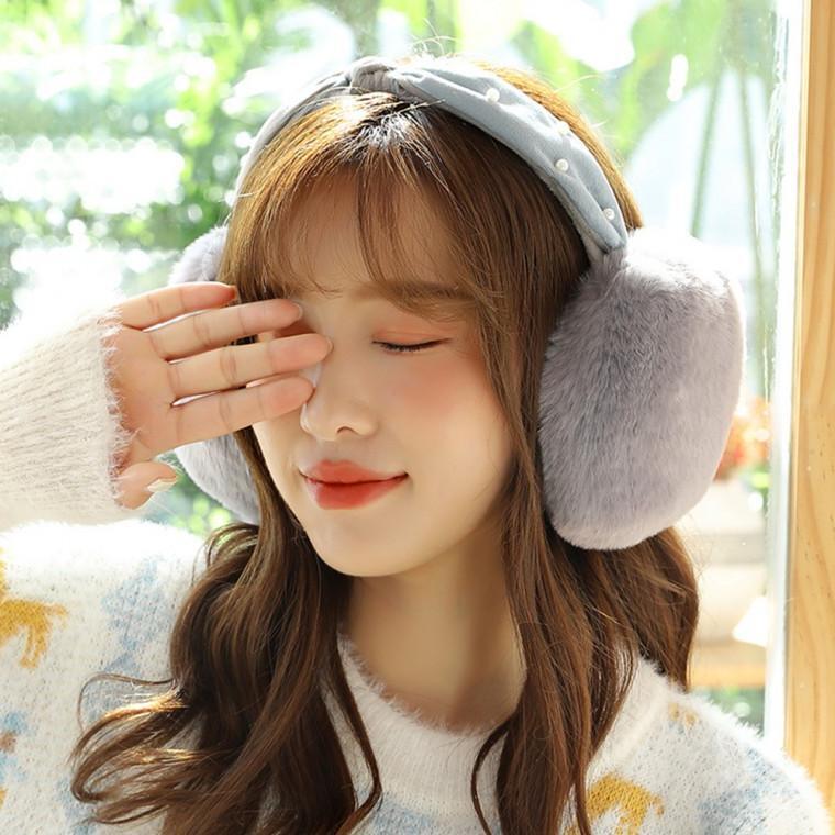 양털귀도리 털귀마개 여성귀도리 - 상품 이미지