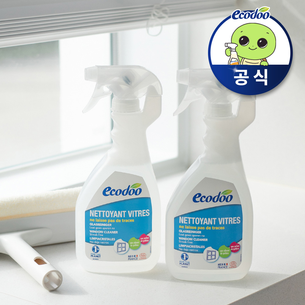 에코두 유리세정제 유리창 거울 세제 무향 500ml, 2개 - 메인 이미지