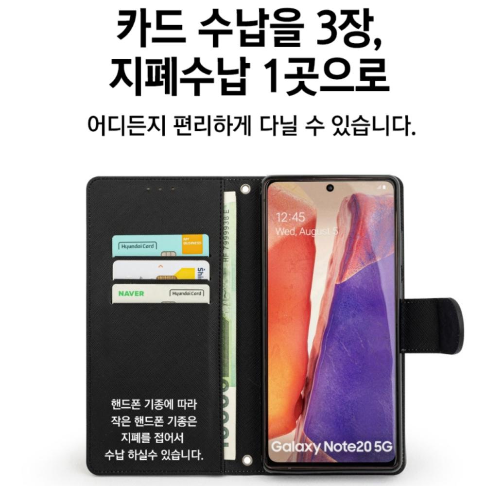 말라가 천연 소가죽 다이어리 카드 지갑 케이스 와인, 갤럭시 버디2 이미지 6