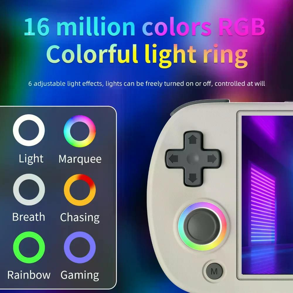 ANBERNIC 4.0 핸드헬드 게임 콘솔 RGB 라이트 내장 640 480 IPS 스크린 3200mAh 64 비트 시스템 5K + Black 64G(5K Games) 이미지 6