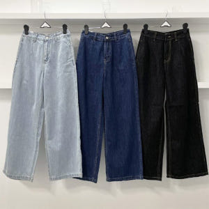 옷자락 여자 통바지 y2k 레트로 보이프렌드 와이드 데님팬츠 착용 후기 | 사이즈/핏 총정리 - 상품 이미지 3