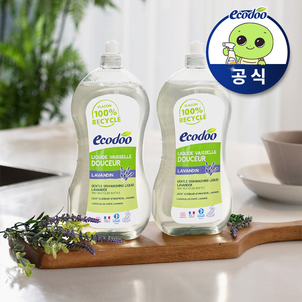 에코두 저자극 맨손 설거지 주방세제 라벤더 대용량 1L, 2개