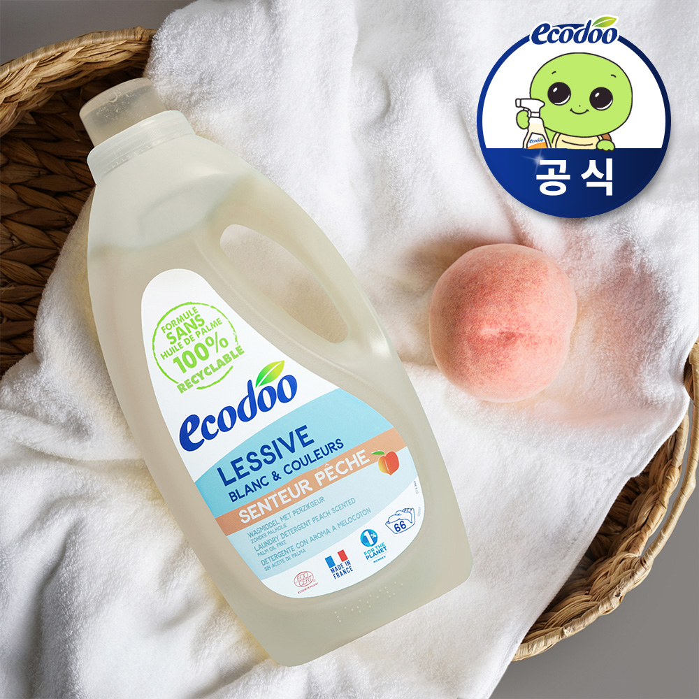 에코두 고농축 중성 세탁세제 대용량 액체 2L, 피치, 1개