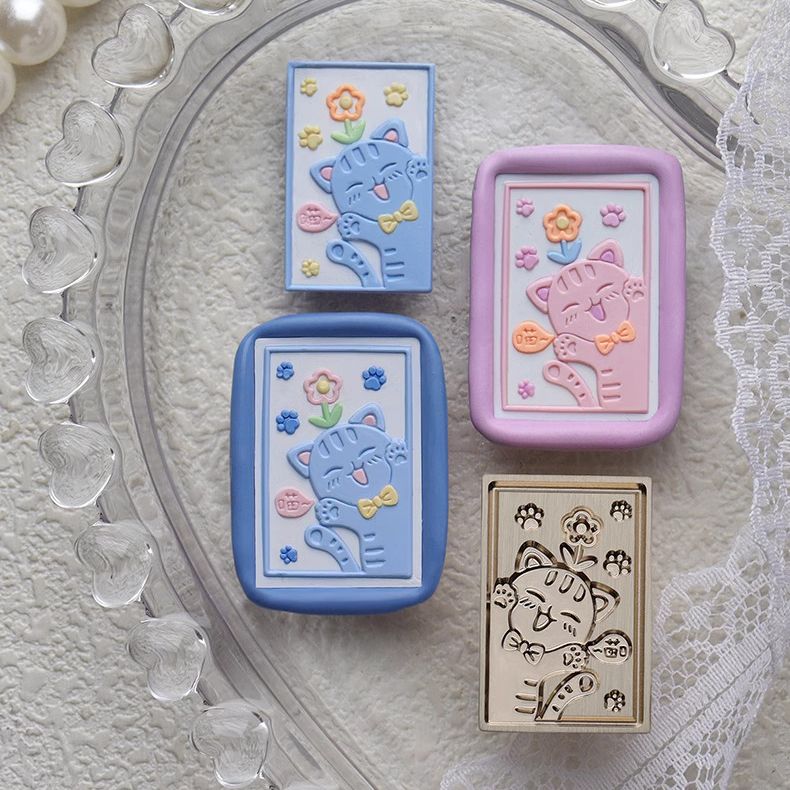 실링왁스 인장 스탬프 애니멀 카툰 동물 테마 까꿍냥이