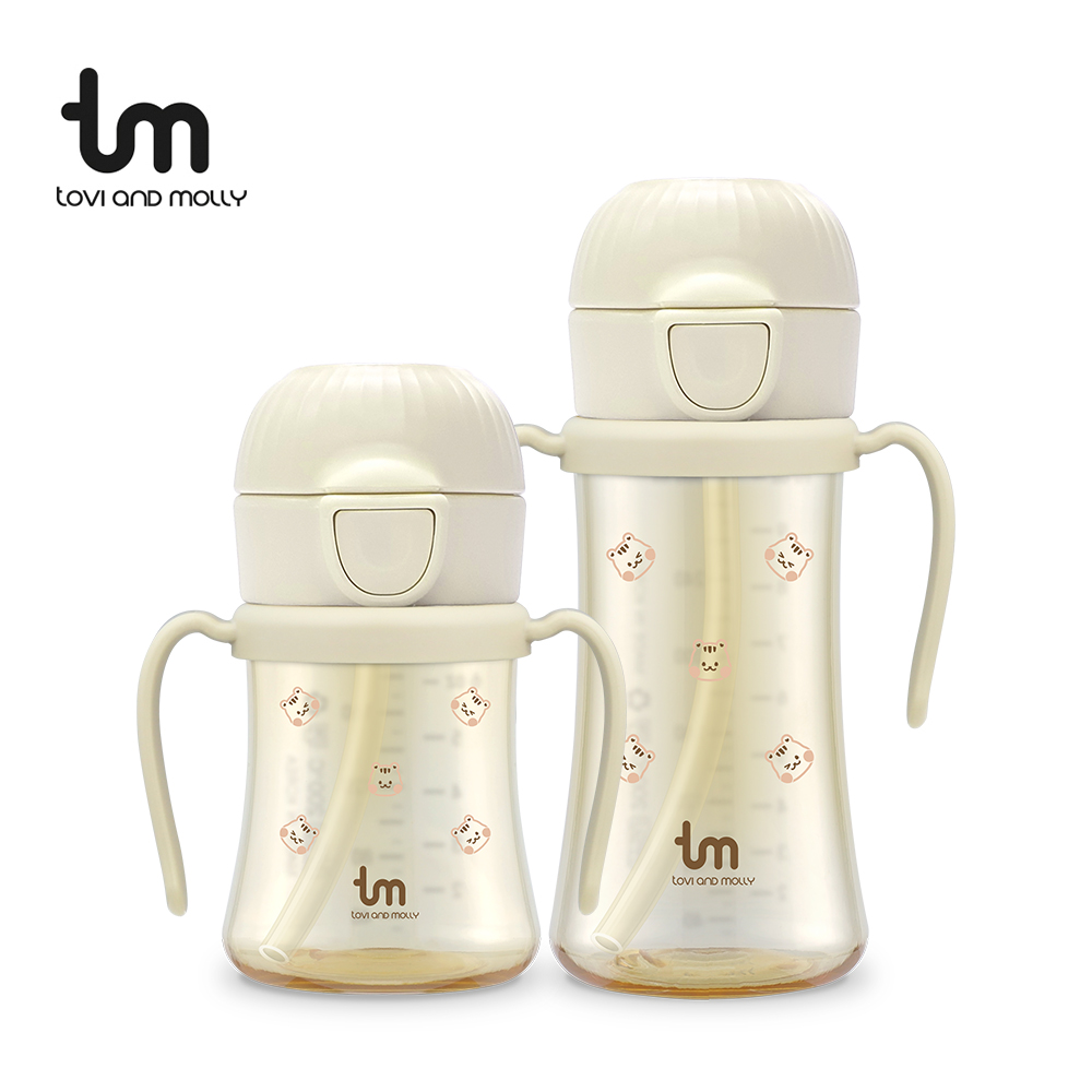 [토비앤몰리] 새지않는 PPSU 아기 유아 어린이집 원터치 빨대컵 돗람이 바닐라 180ml 280ml