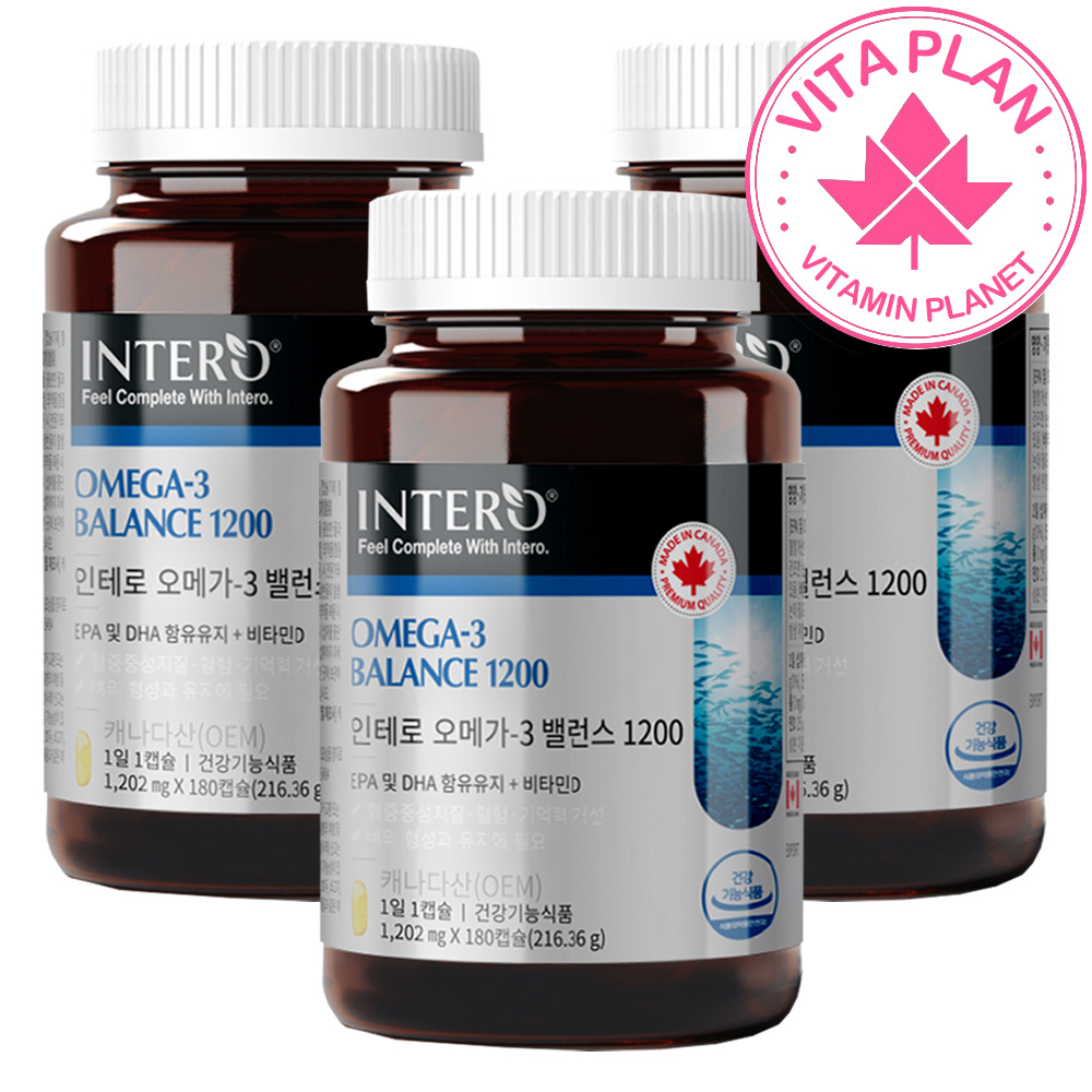 [18개월분] 캐나다 오메가3 EPADHA 엔초비 멸치 비타민D 피시오일 대용량 180캡슐, 3개 - 상품 이미지