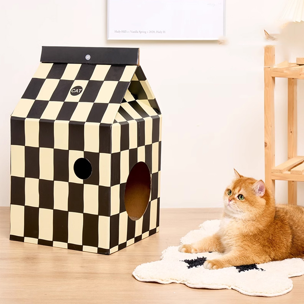 우유 밀크팩 숨숨집 캣 하우스 고양이 상자 스크래쳐 그린다방