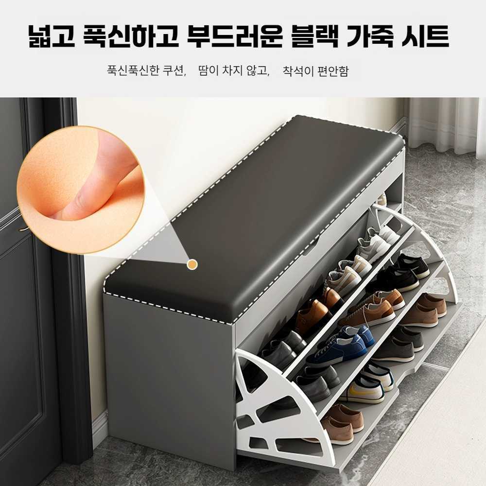 실용적인 아파트 현관 신발장 롤러용 수납 공간 활용 라이트 그레이 80x30x51 - 상세 이미지 2