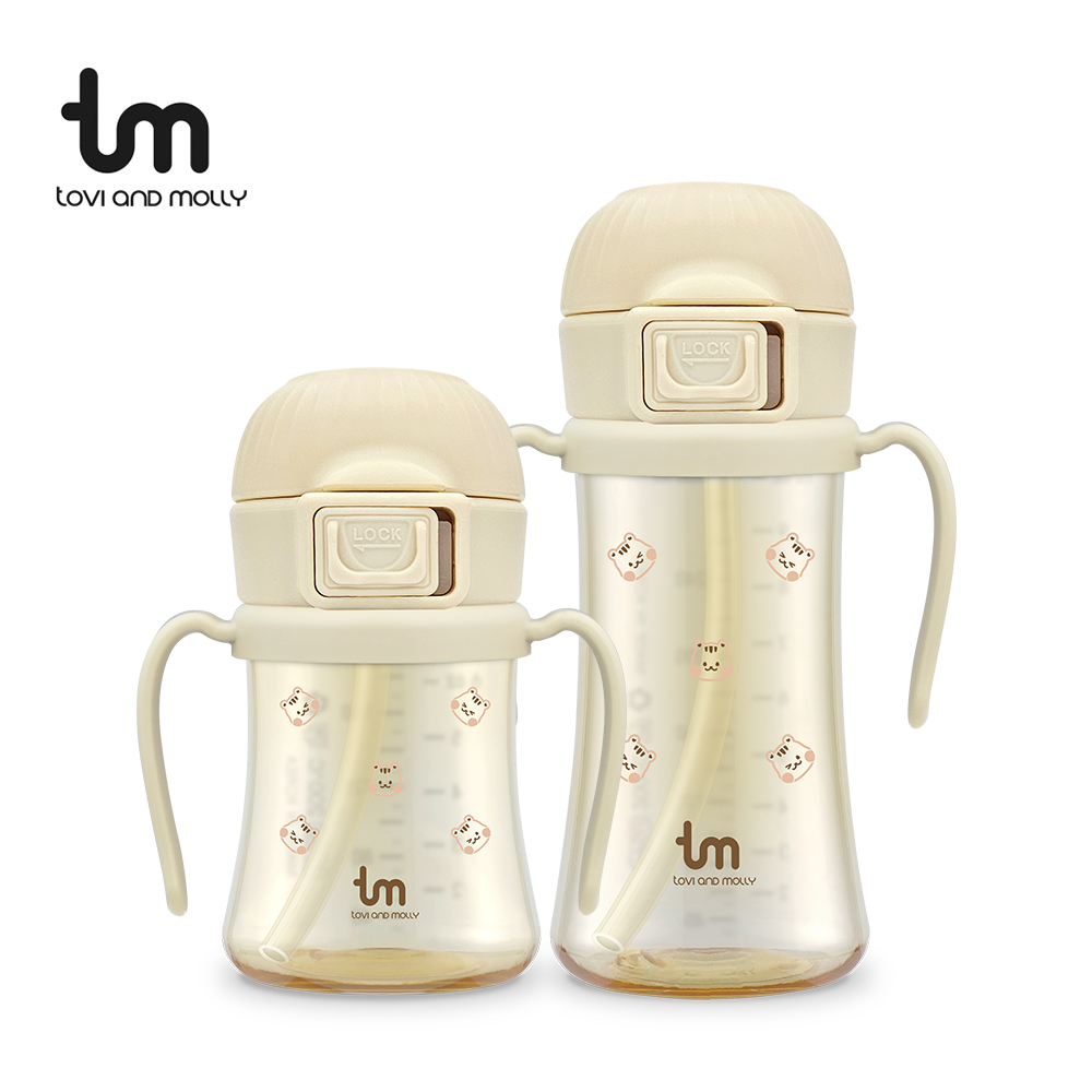 [토비앤몰리] PPSU 아기 유아 어린이집 원터치락 이유식 빨대컵 돗람이 바닐라 180ml 280ml