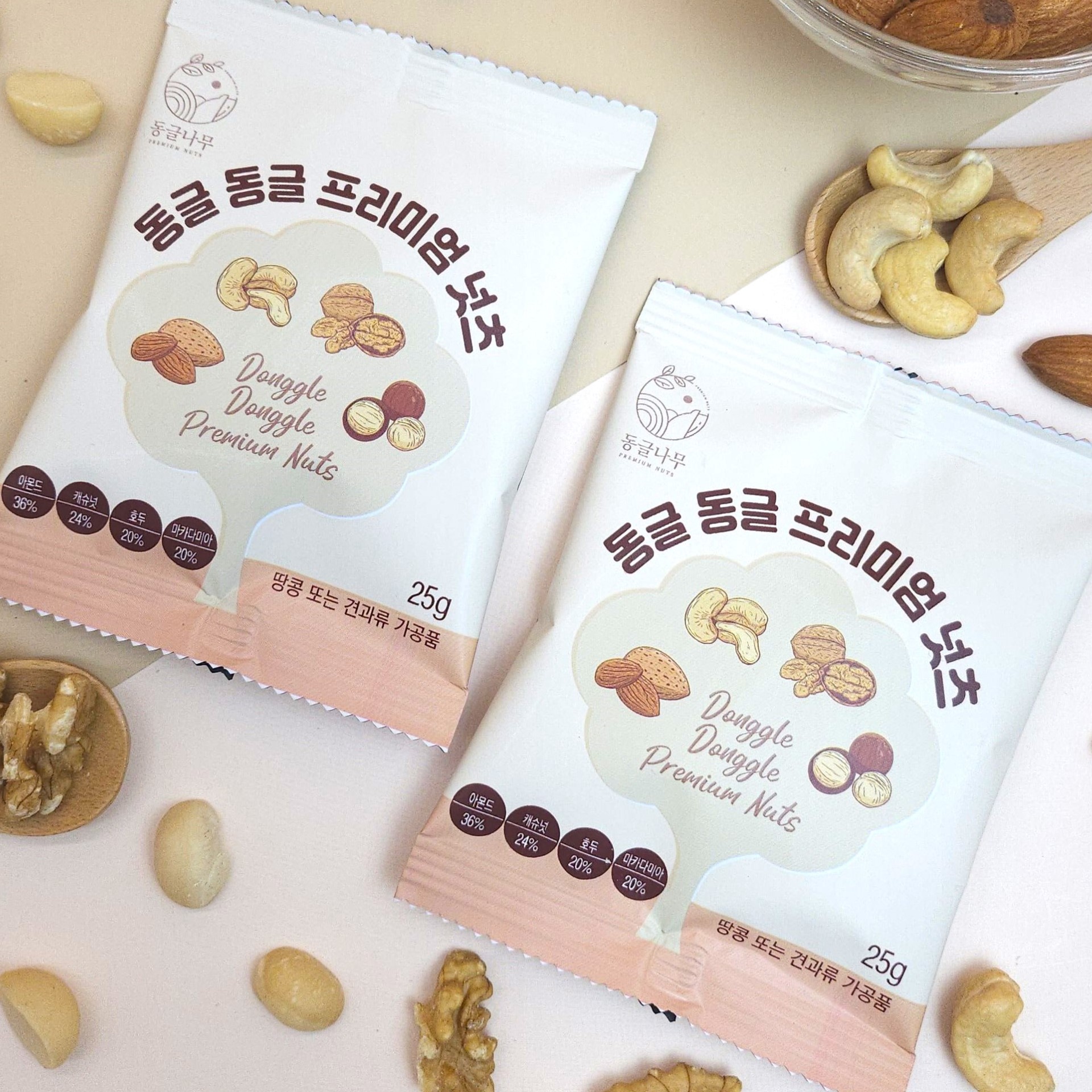 동글나무 갓 구운 하루견과 25g 견과류 선물세트 임산부 하루견과류 - 상품 이미지