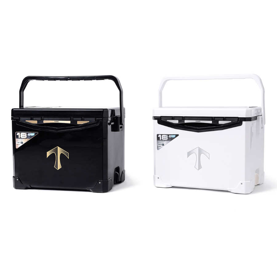 토닉 원터치 양면 개폐형 상단 보조 투입구 아이스박스 18L 소형 갈치 쿨러 캠핑용