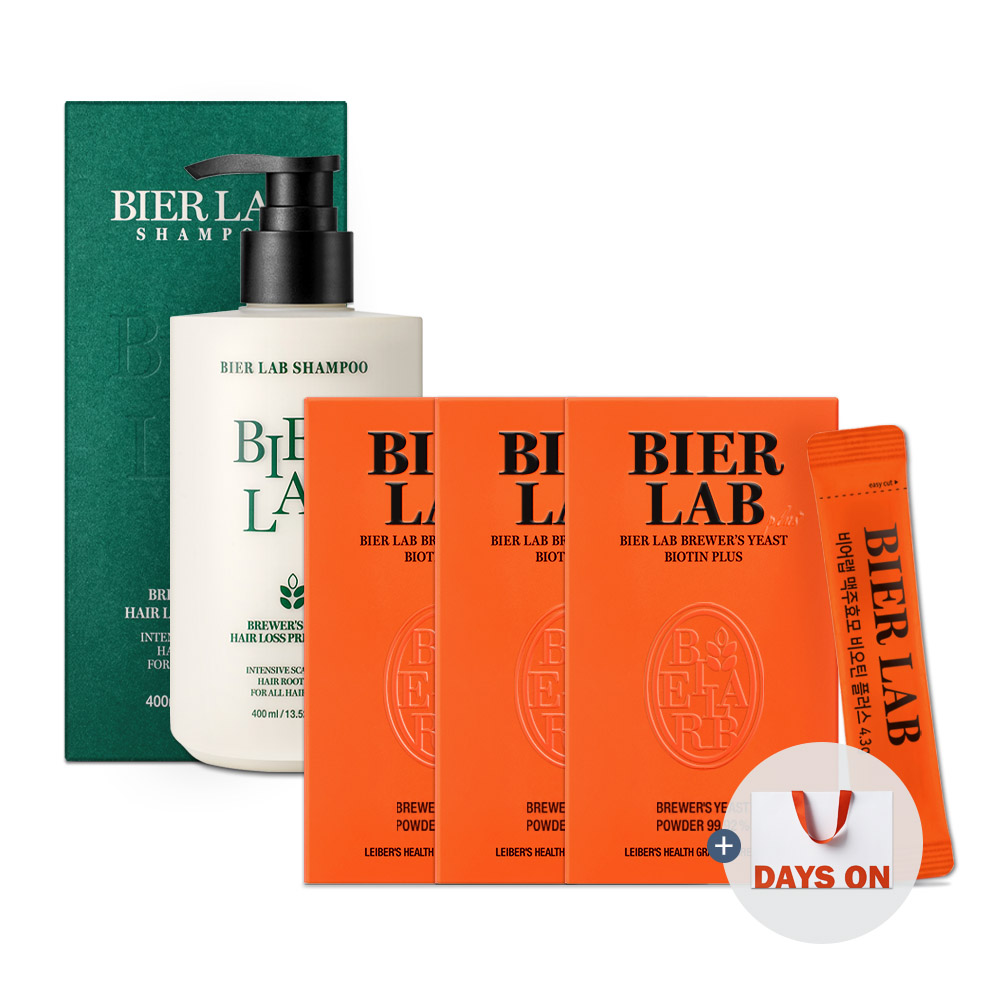 [쇼핑백 제공] 비어랩 독일 맥주효모 비오틴 플러스 환 3박스+탈모샴푸 1통
