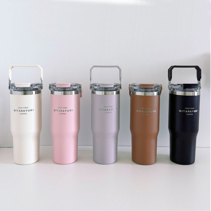 컬러인쇄 세척하기편한 스텐 각인텀블러 600ml 900ml 손잡이 머그텀블러 - 상세 이미지 4