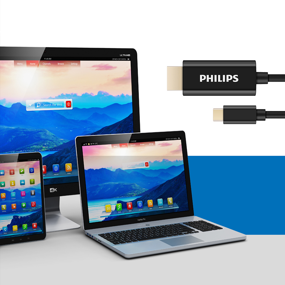 필립스 4K USB-C to HDMI 케이블 SWV5432 1.8m - 상세 이미지 5