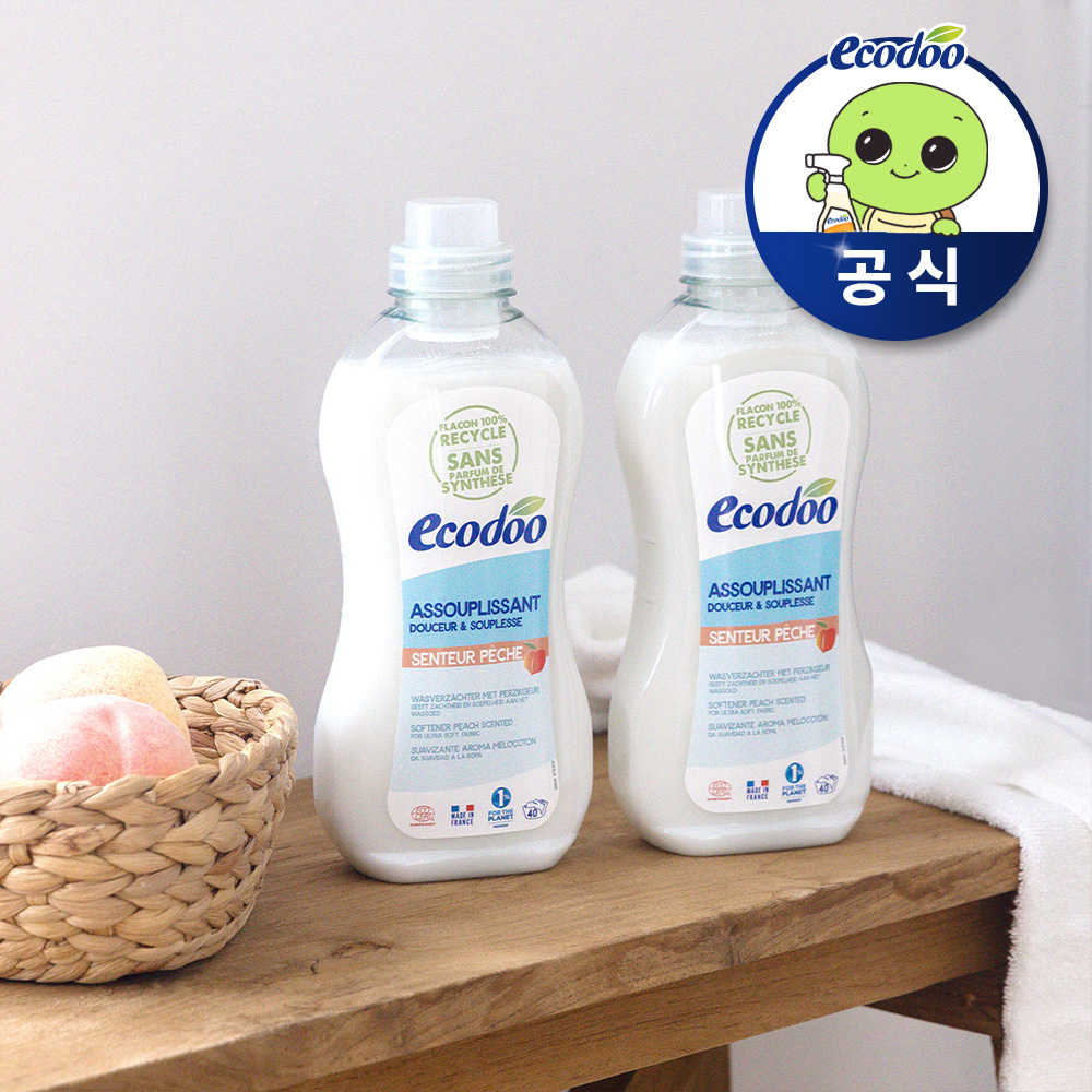 에코두 고농축 섬유유연제 피치, 1L, 2개