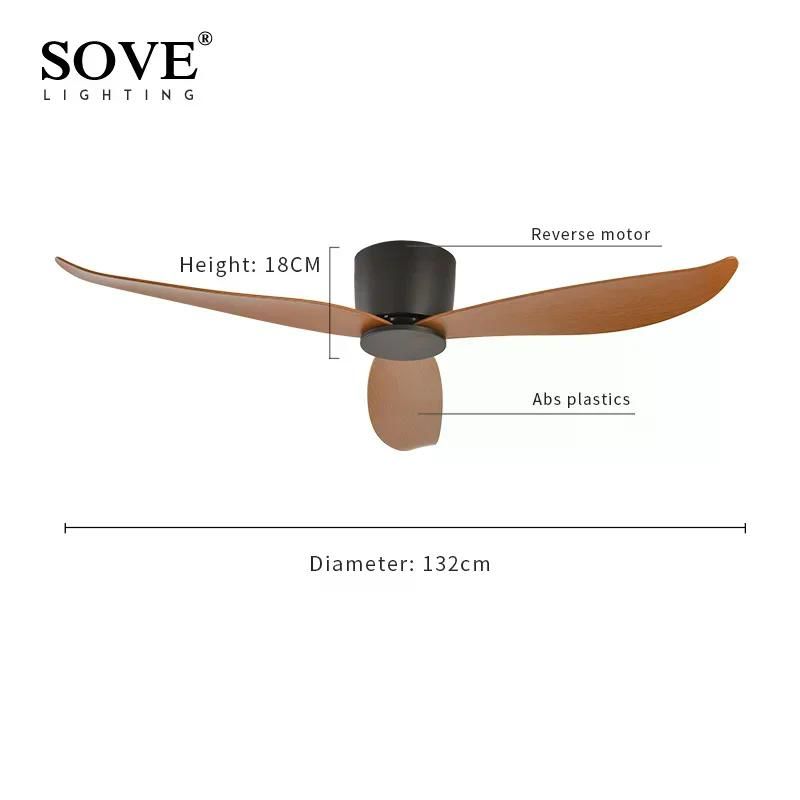 실링팬 SOVE 천장 선풍기 낮은 바닥 초박형 DC 17cm 원격 제어 심플한 220V 화이트 44인치 - 상세 이미지 4