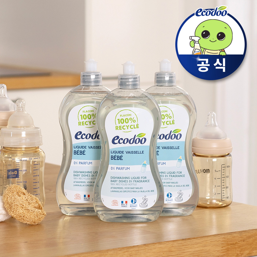 에코두 아기 젖병세정제 젖병세제 무향 500ml, 3개 - 상품 이미지