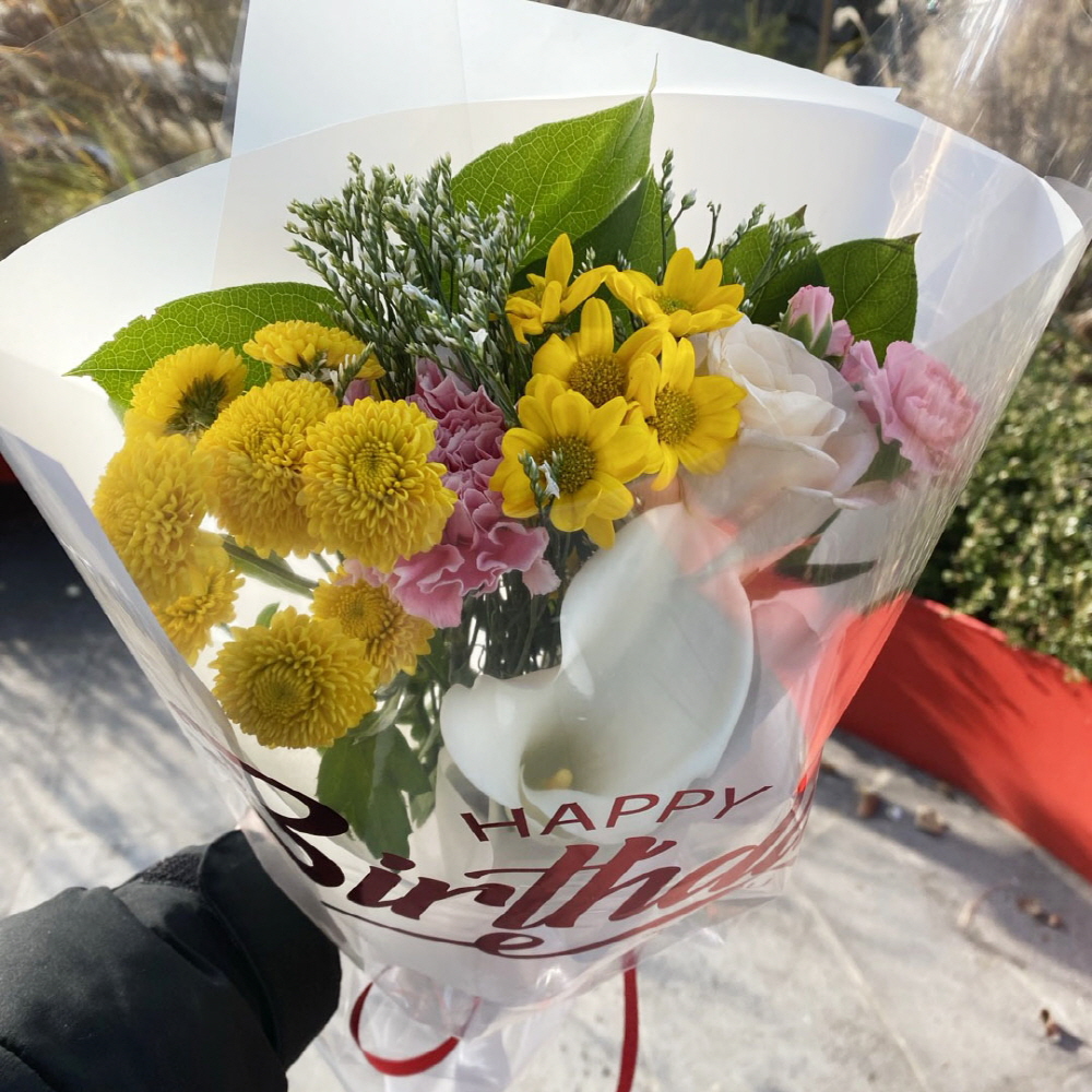 생일 꽃다발 선물 연한색감 꽃배달 싼곳 생화택배 - 상세 이미지 2