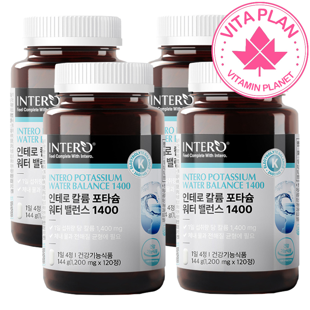 워터 밸런스 칼륨 포타슘 전해질 체내 수분 칼룸 염화칼륨 120정, 4개 - 메인 이미지