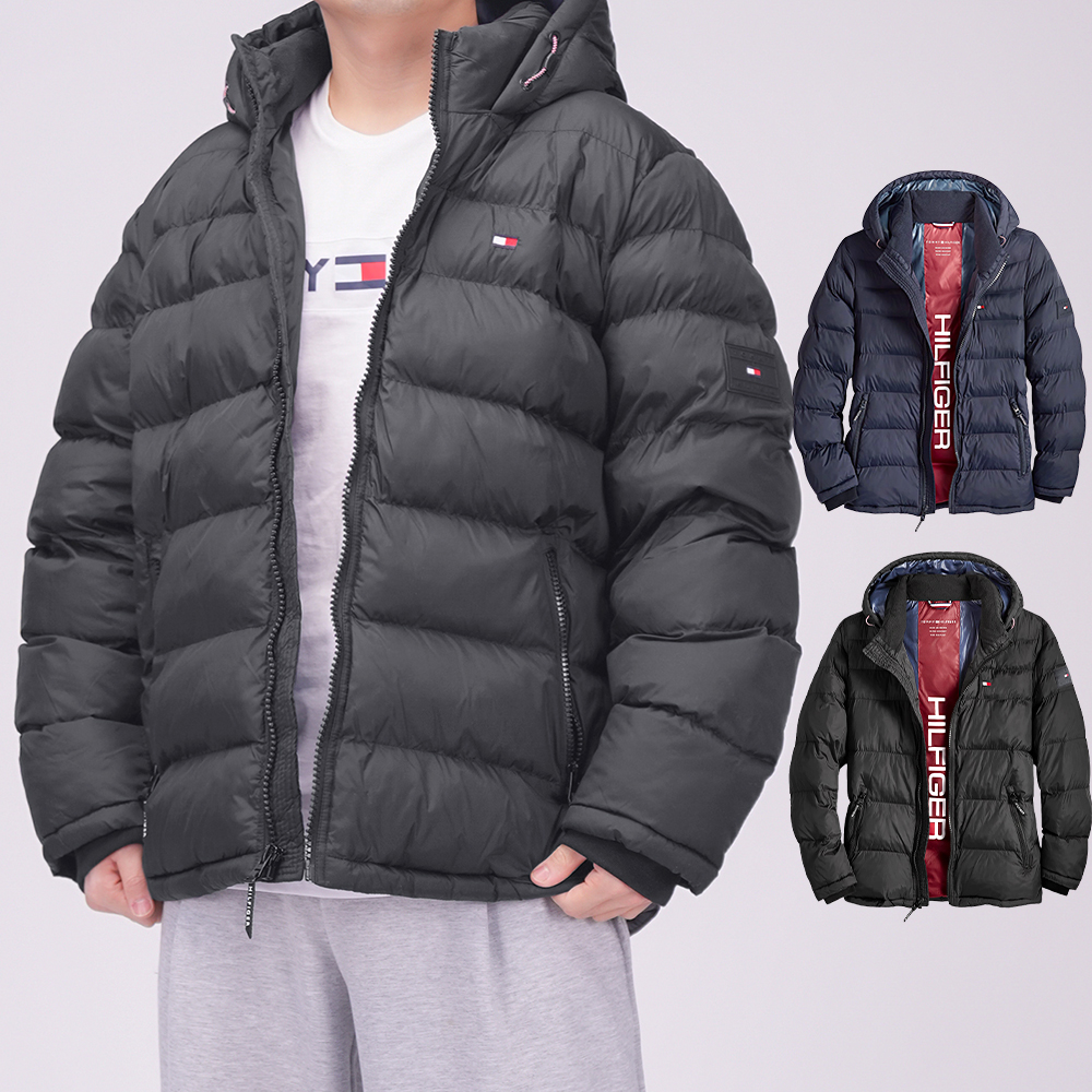 타미힐피거 남성 푸퍼 후드 패딩 점퍼 자켓