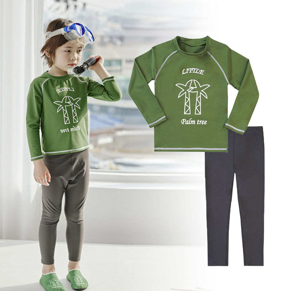 키즈 유아 래쉬가드 초등 남아 아기 어린이 아동 키즈수영복 세트 야자수상하그린