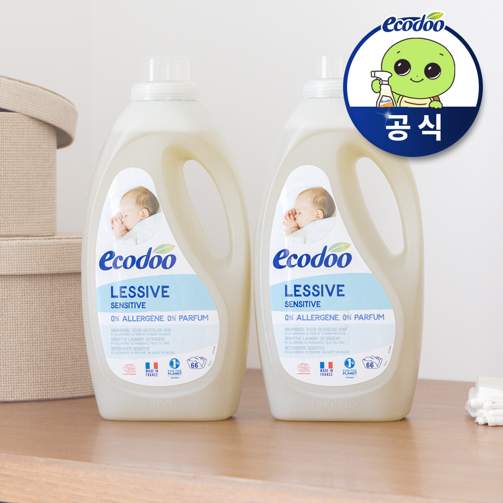 에코두 고농축 아기 세탁세제 신생아 유아세제 2L, 무향, 2개 - 상품 이미지