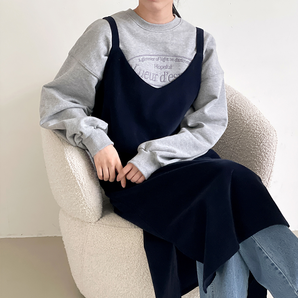 A라인 골덴 원피스 레이어드 코듀로이 롱원피스 뷔스티에 루즈핏 77사이즈 가을 겨울 - 상세 이미지 5