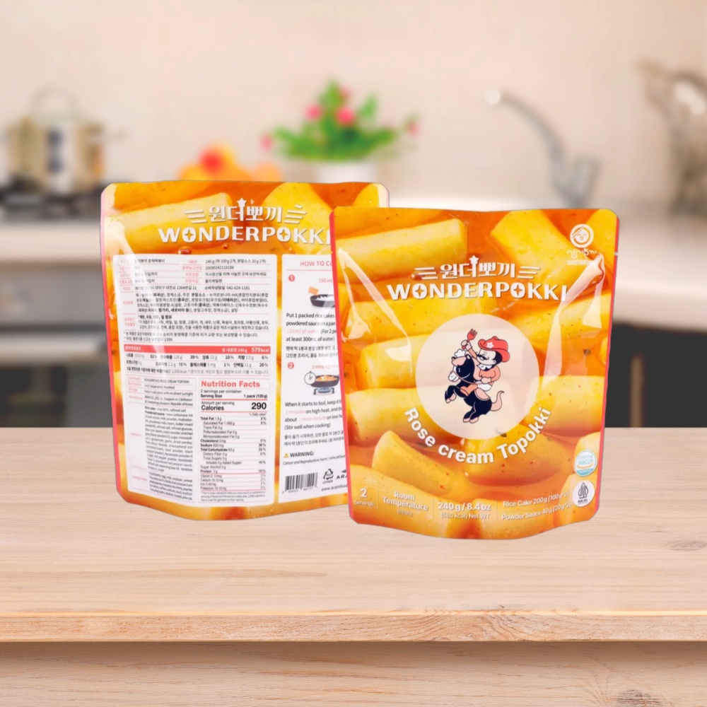 [원더뽀끼] 황금레시피떡볶이 로제 크림 즉석 떡볶이 밀떡 상온 240g - 상세 이미지 5