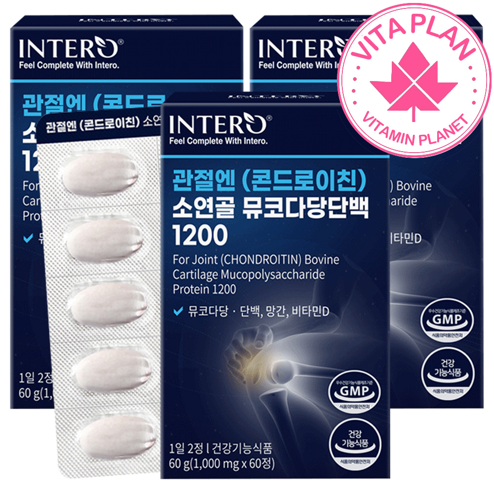 코드로이친 소연골유래 비타민C 소연골 콘드로이친 1200 뮤코다당단백 관절엔 콘도로친 저분자 콜라겐 60정, 3개